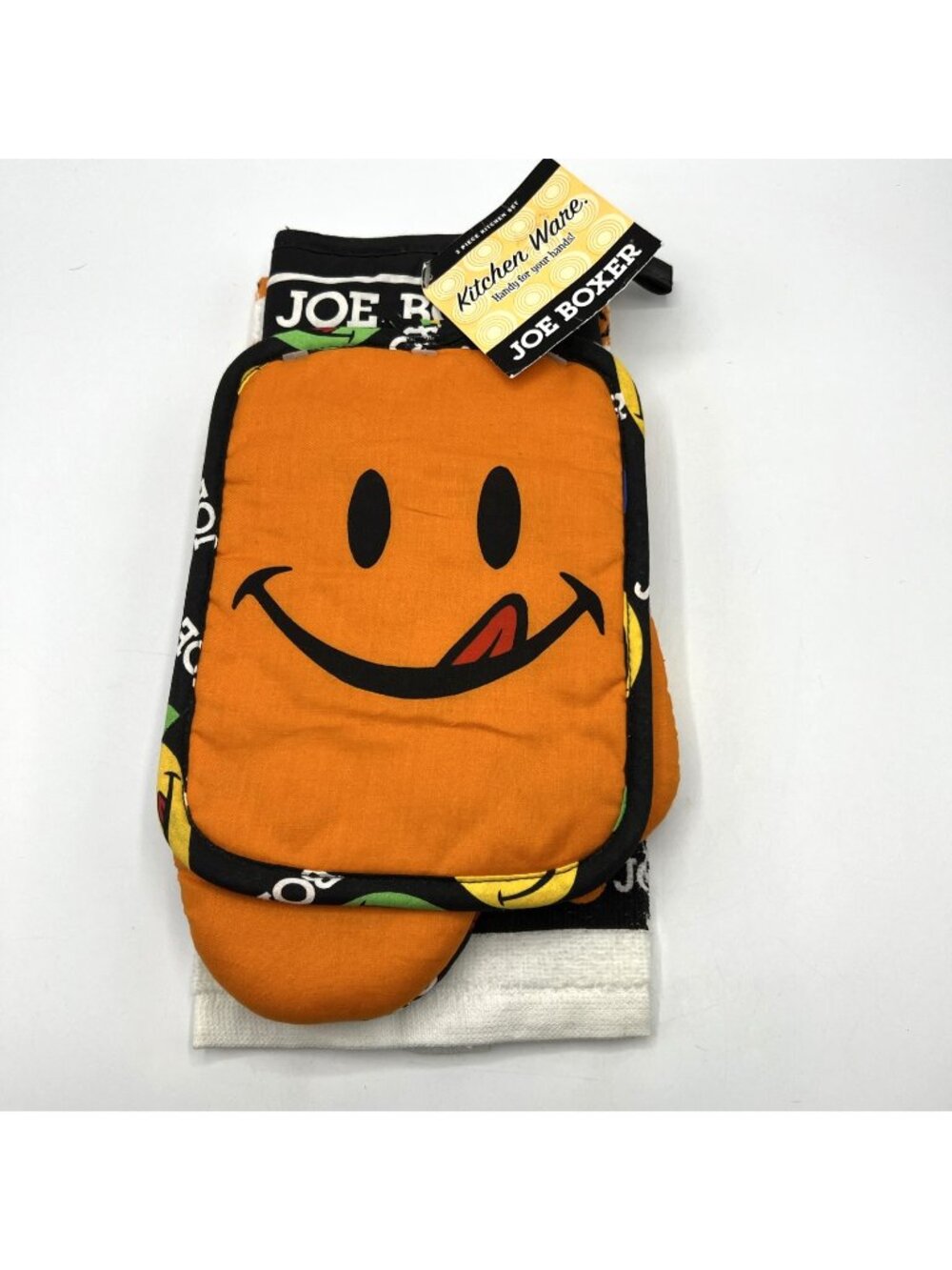 Vintage Joe Boxer 3 Pc Kitchen Set Kitchen Towel Oven Mitt Potholder Kmart NWT